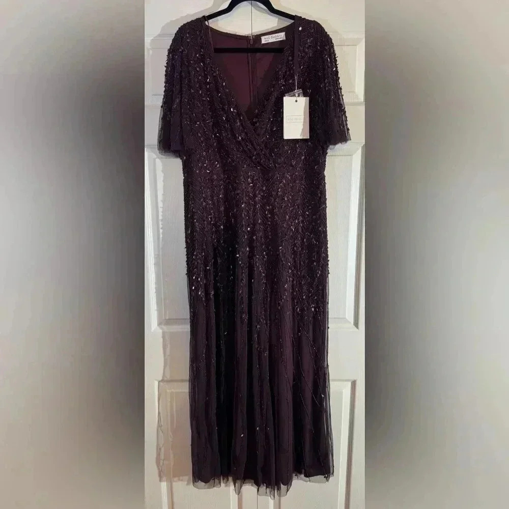 MAC DUGGAL Embellished Flutter Sleeve Gown NWT Style 35109 - Picture 5 of 6